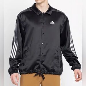 Adidas Men’s Xpress Coaches Satin Jacket Black Track Multi Sports Sz S NWT